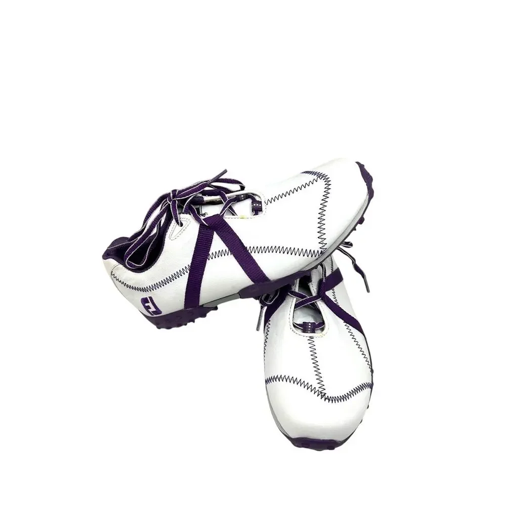 Foot Joy M Project Golf Shoe Women's Size 6.5M White/Purple Soft Spike